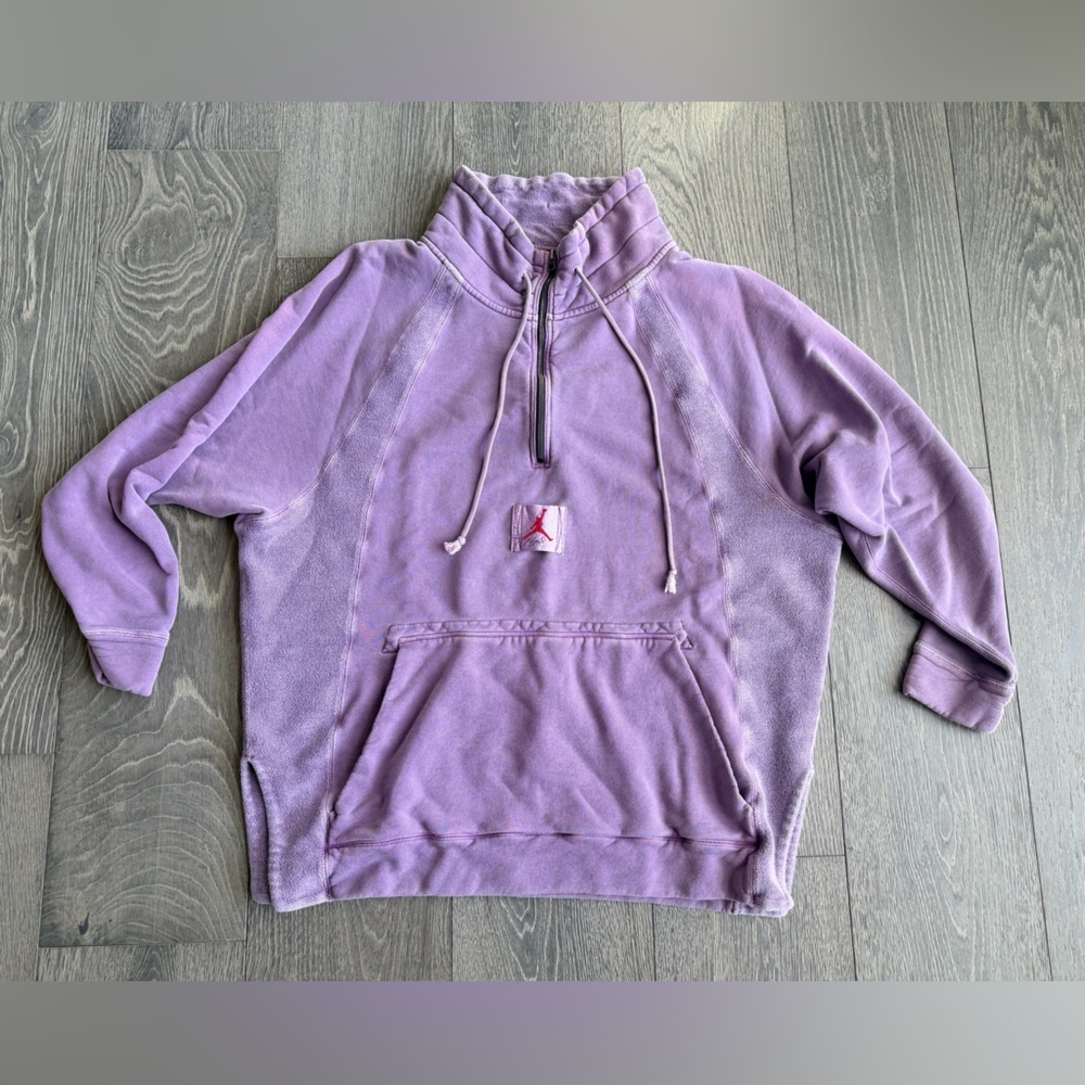 Jordan Tier Zero Washed Fleece Zip Sweatshirt in Purple Size XL